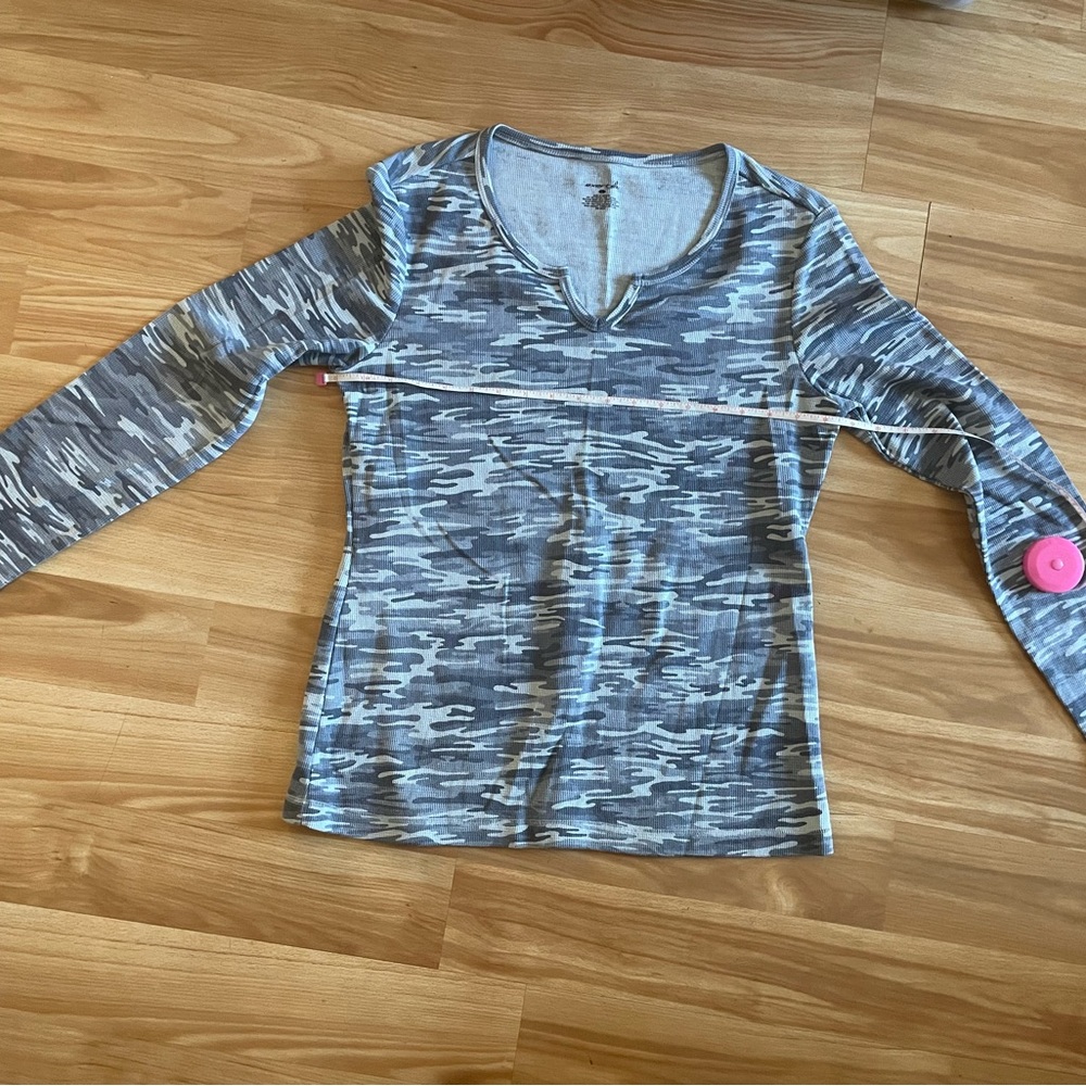 Exertek Top Waffle Knit Stretch Long Sleeve Camouflage Cotton Blend - Sz…
